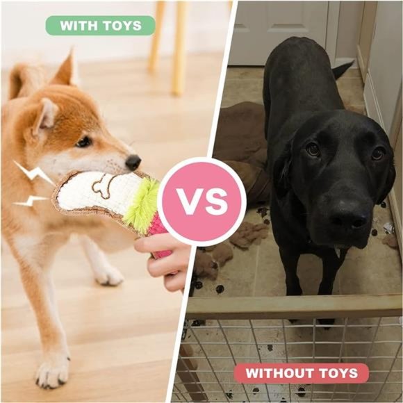 6 Pack Puppy Toys for Teething Small Dogs, Cute Pink Dog Chew Toys for Puppies - Picture 7 of 7